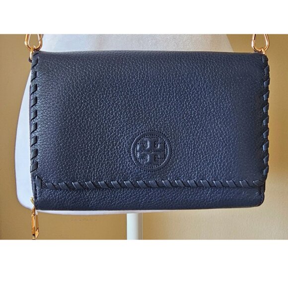 Tory Burch Marion Flat Wallet Crossbody Bag - Navy Blue - EXCELLENT! - Picture 7 of 7